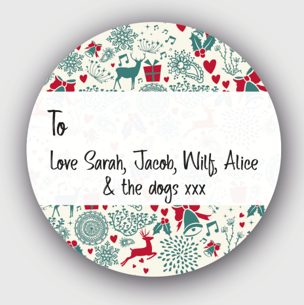 24 Personalised Christmas Stickers SS39